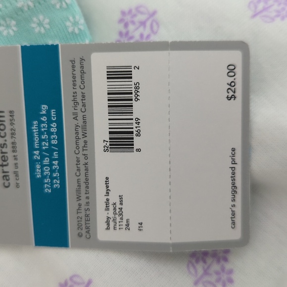 Carter's Long Sleeve 4 piece body suits 24 months - Picture 7 of 7